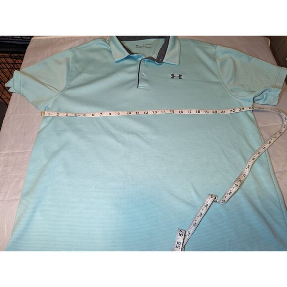 Under Armour Sky Blue Mens Polo Short Sleeve Shirt Size 2XL Loose Fit Heatgear - Picture 9 of 14
